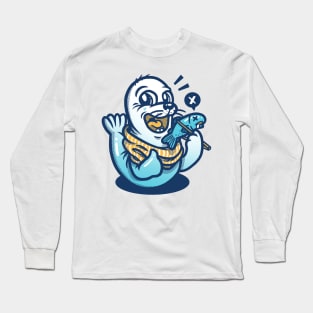 Seal and Raw Fish Colored Long Sleeve T-Shirt